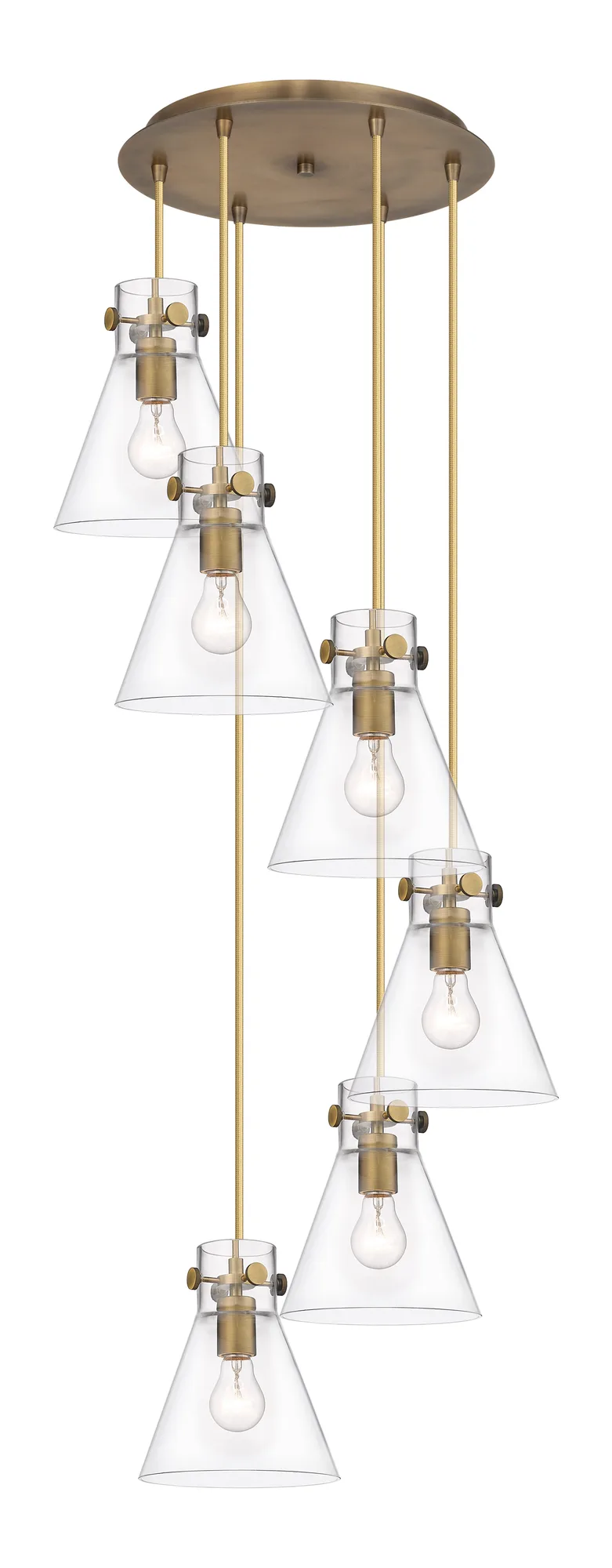 Newton Cone - Brushed Brass - Multi Pendant