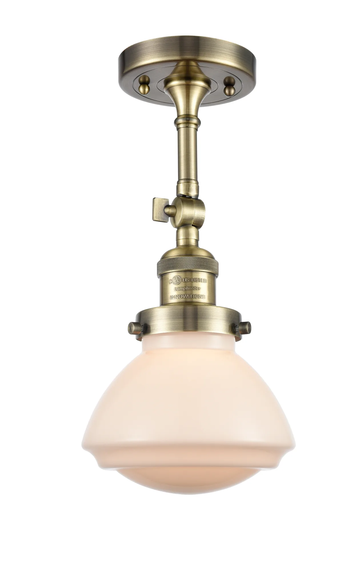 Olean - Antique Brass - Adjustable Semi-Flush Mount