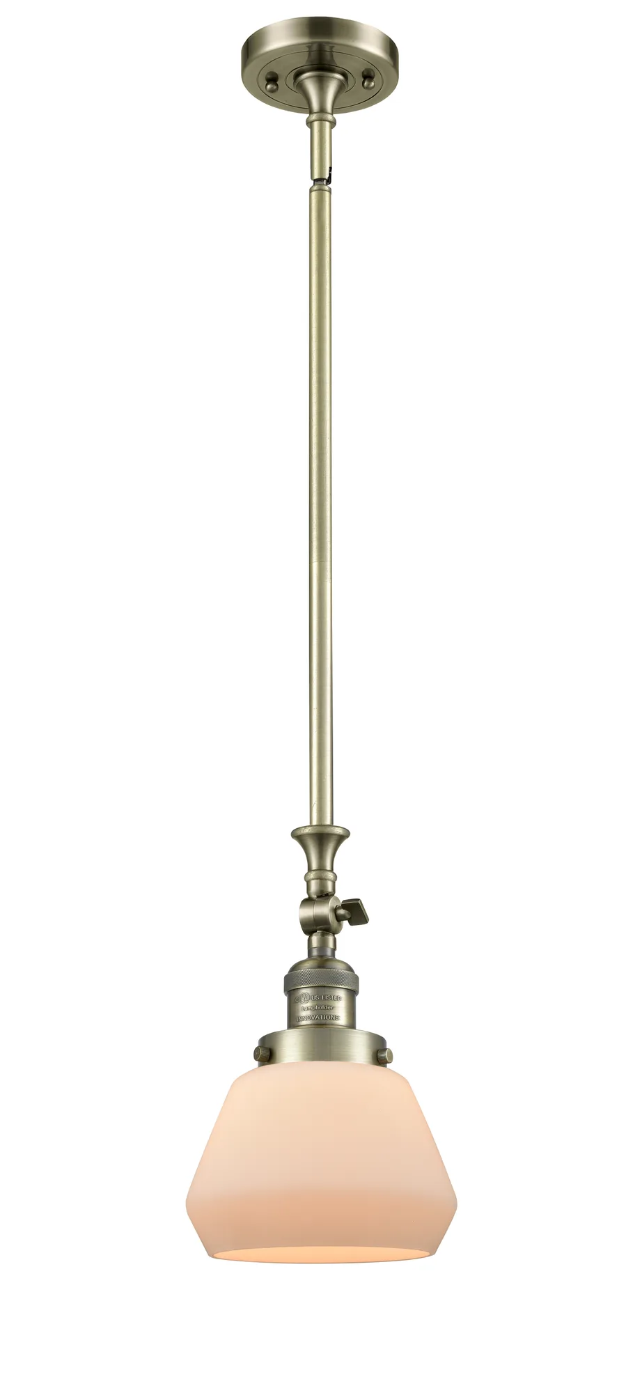 Fulton - Antique Brass - Adjustable Mini Pendant