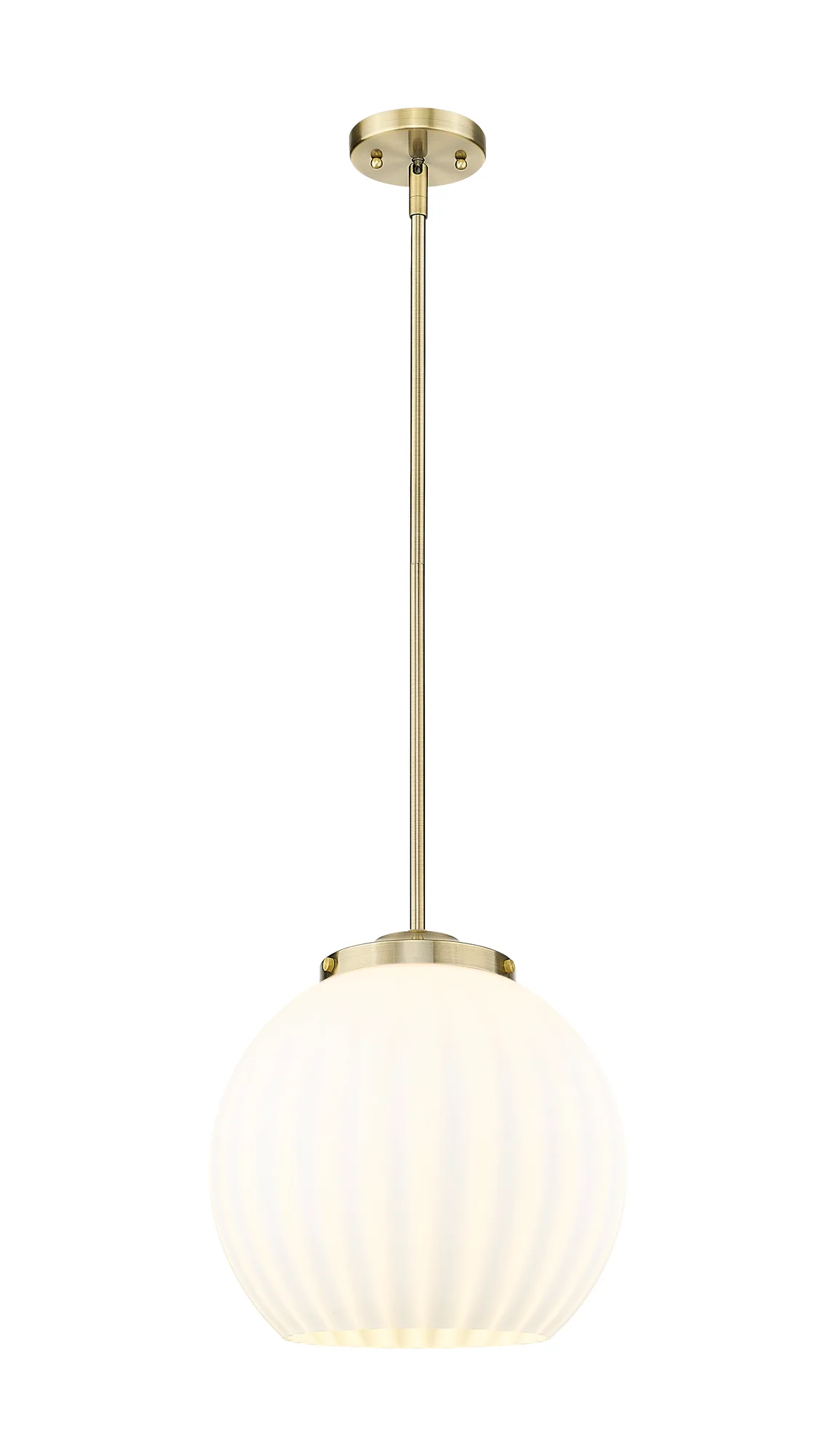 White Venetian - Antique Brass - Pendant