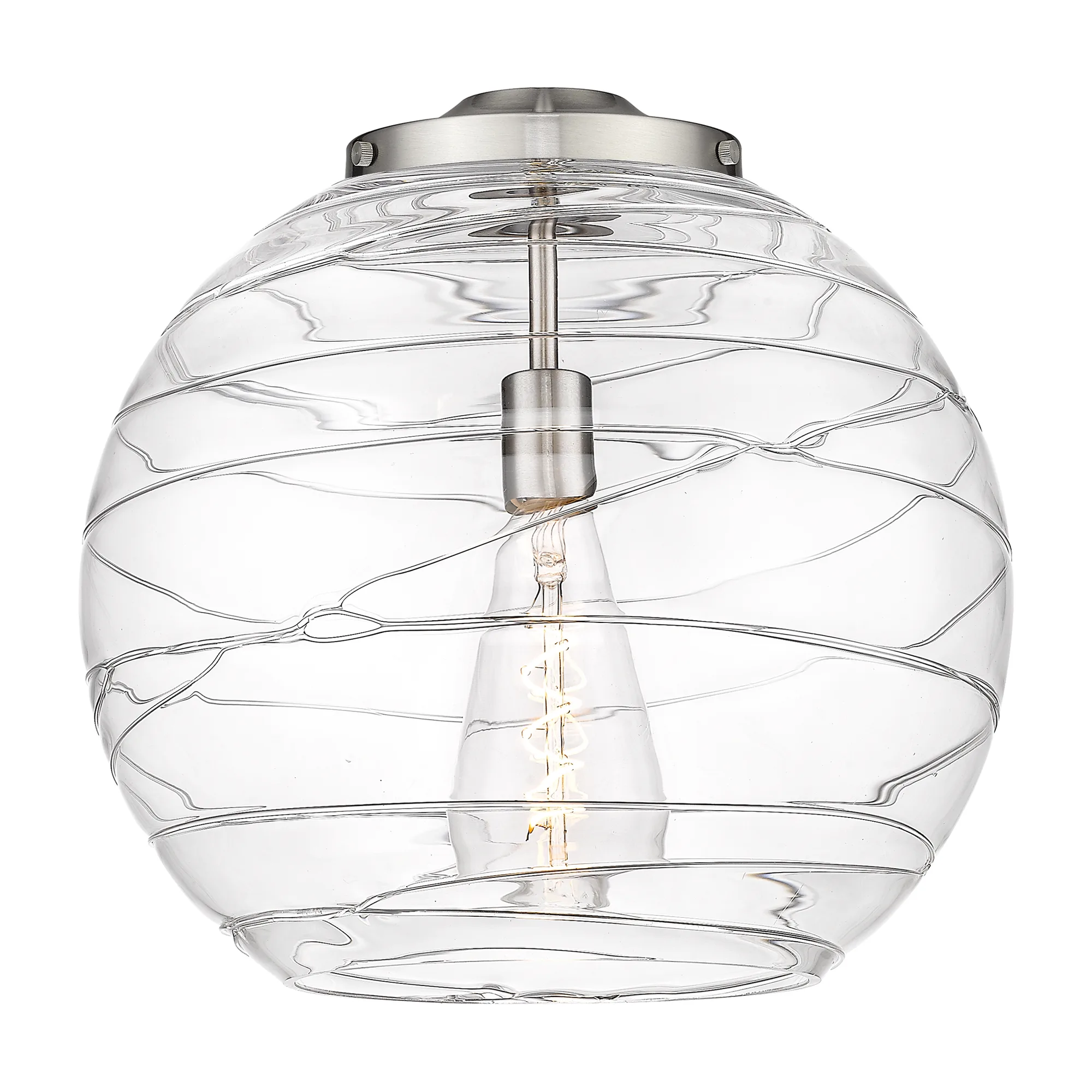 Athens Deco Swirl - 3 Light - Clear Deco Swirl shade - Pendant