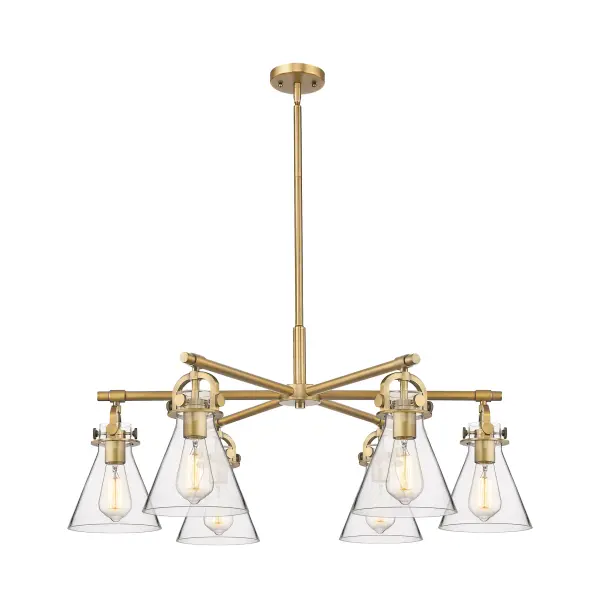 The Newton Cone is a modern industrial collection that incorporates exceptional architectural details and an equally striking cone shaped shade. The geometric shape of the glass or metal shade give this collection a charming and timeless presence.