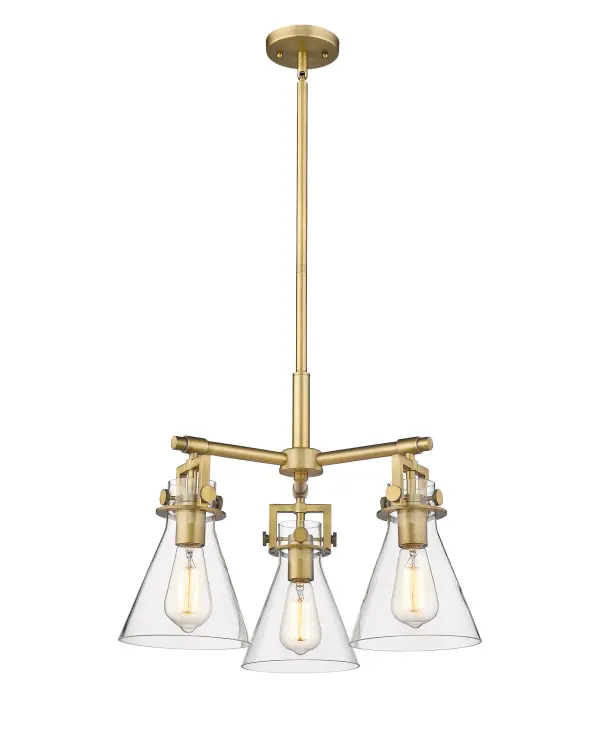 The Newton Cone is a modern industrial collection that incorporates exceptional architectural details and an equally striking cone shaped shade. The geometric shape of the glass or metal shade give this collection a charming and timeless presence. For a kitchen light choice that stands out, look no further than the Newton Cone pendant.
