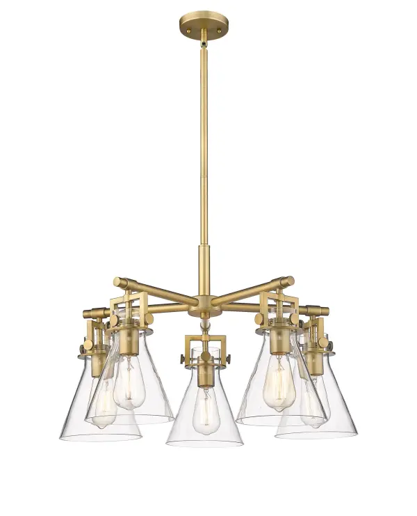 The Newton Cone is a modern industrial collection that incorporates exceptional architectural details and an equally striking cone shaped shade. The geometric shape of the glass or metal shade give this collection a charming and timeless presence.