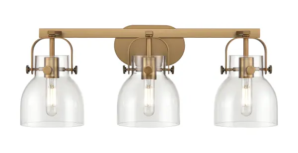 The Pilaster II Bell delivers an elegant twist on modern industrial lighting and incorporates exceptional architectural details and classic bell shaped shade. The delicately curved glass shade complements the clean lines of this chic line of fixtures.