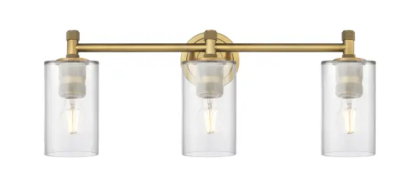 Details abound in the Crown Point Collection with an industrial take on modern sophistication. This stunning line of fixtures features cylindrical glass set in an updated restoration style frame with intricate knurling detail on the sockets, canopy, and finials.
