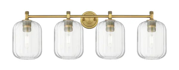 Details abound in the Crown Point Collection with an industrial take on modern sophistication. This stunning line of fixtures features cylindrical glass set in an updated restoration style frame with intricate knurling detail on the sockets, canopy, and finials.