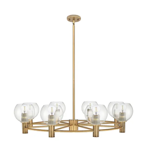 Details abound in the Crown Point Collection with an industrial take on modern sophistication. This stunning line of fixtures features cylindrical glass set in an updated restoration style frame with intricate knurling detail on the sockets, canopy, and finials.