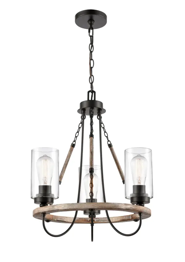 The fixtures in the Paladin Collection deliver charming modern farmhouse design. The hand carved wood detail creates a natural feel that enhances the distinctive look of the collection.