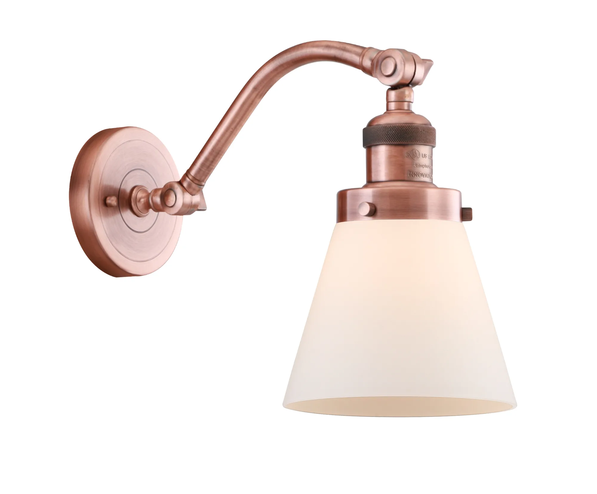 Cone - Antique Copper - Adjustable Sconce