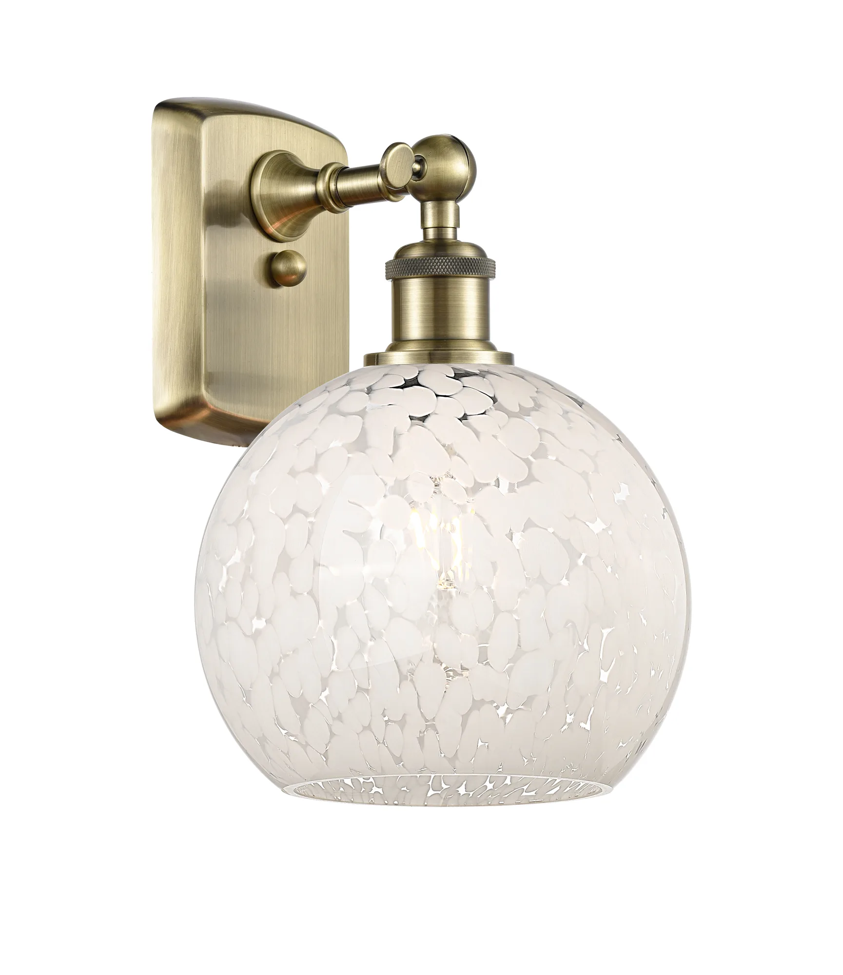 White Mouchette - Antique Brass - Sconce
