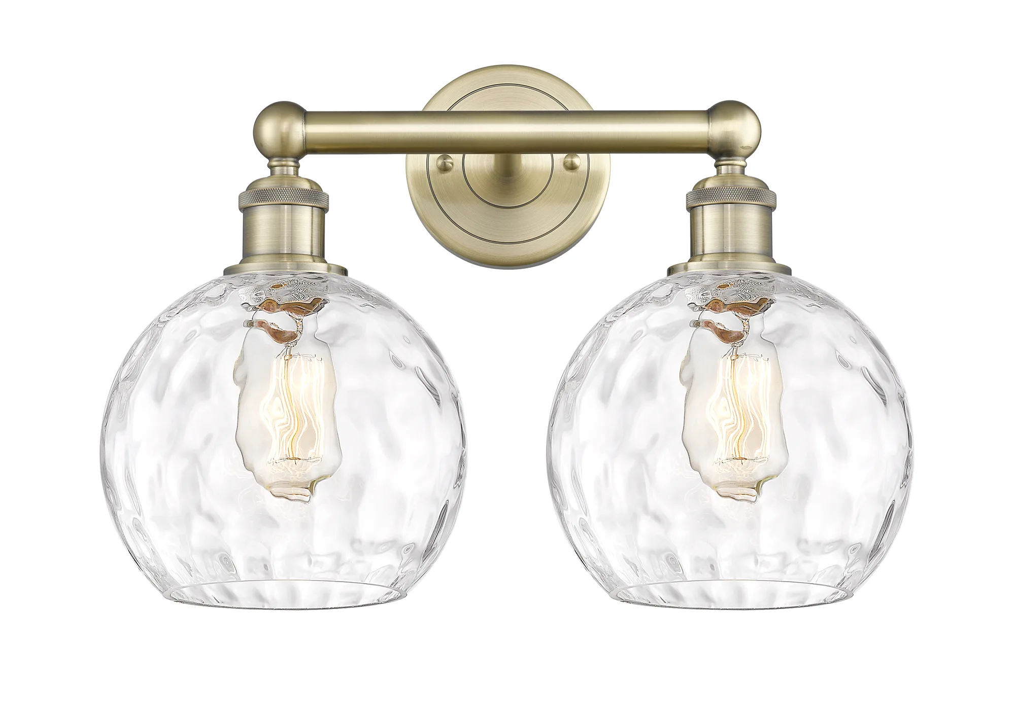 Athens Water Glass - Antique Brass - Bath Vanity Light