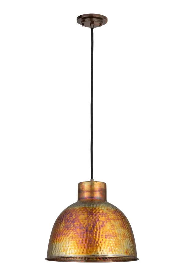 Whether you're looking for a more industrial look or a bit of international style, the Charita fits the bill. Crafted out of hand-hammered steel in a wonderful burnt copper finish, this collection features patinated pieces of art that are sure to be the highlight of any decor.