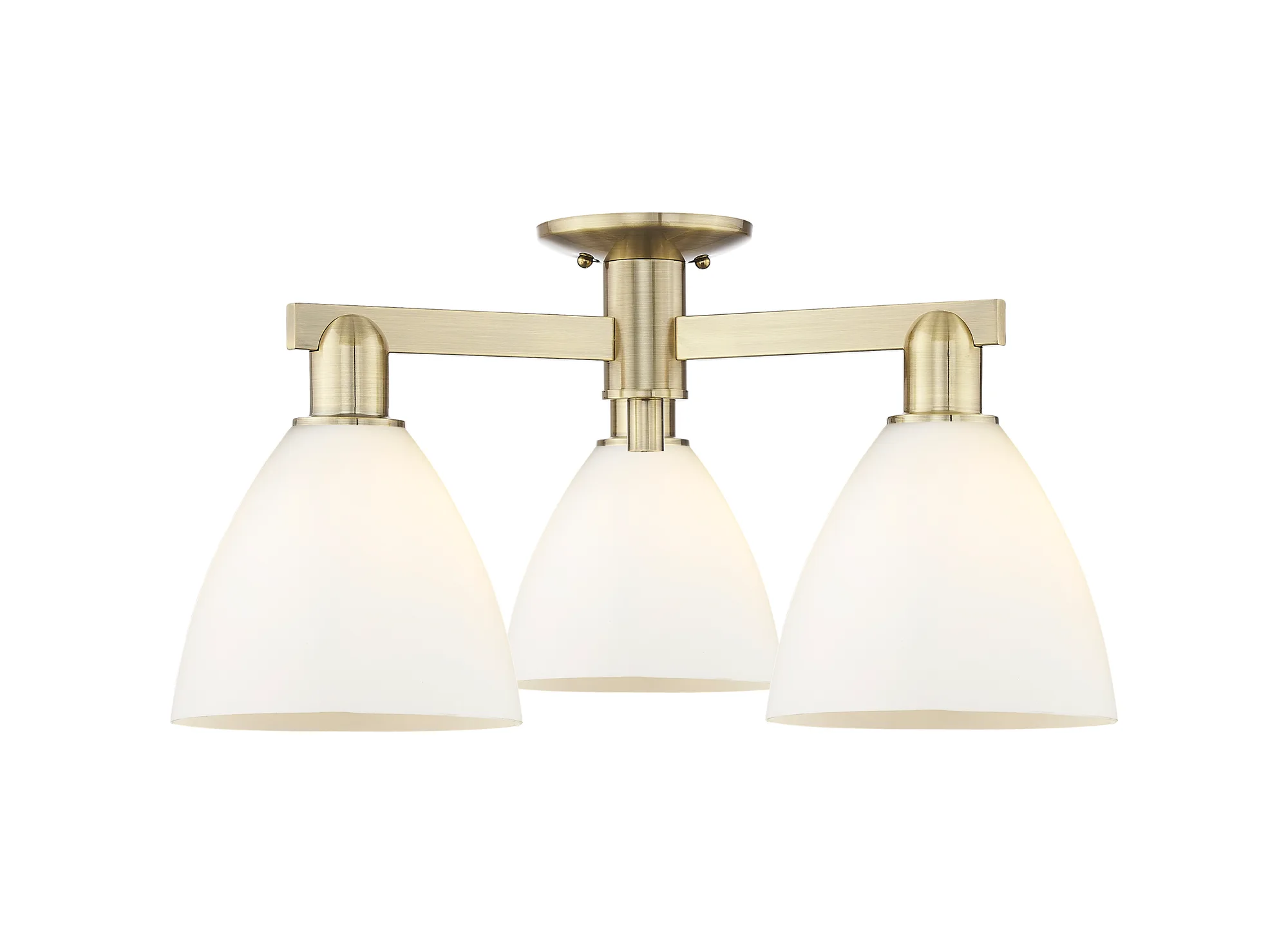 Bristol - 3 Light - Matte White shade - Semi-Flush Mount