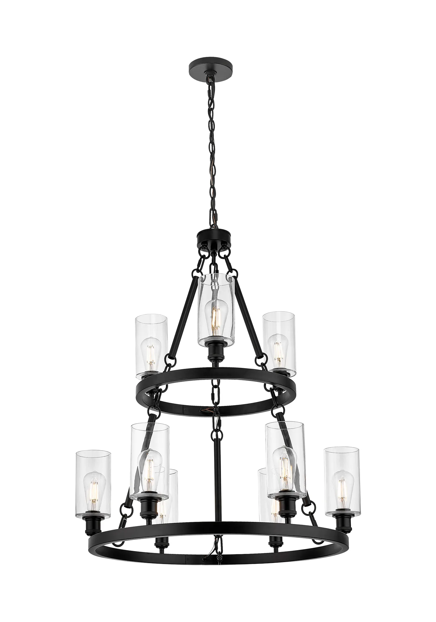 Crown Point - 9 Light - Matte White Shade - Chandelier