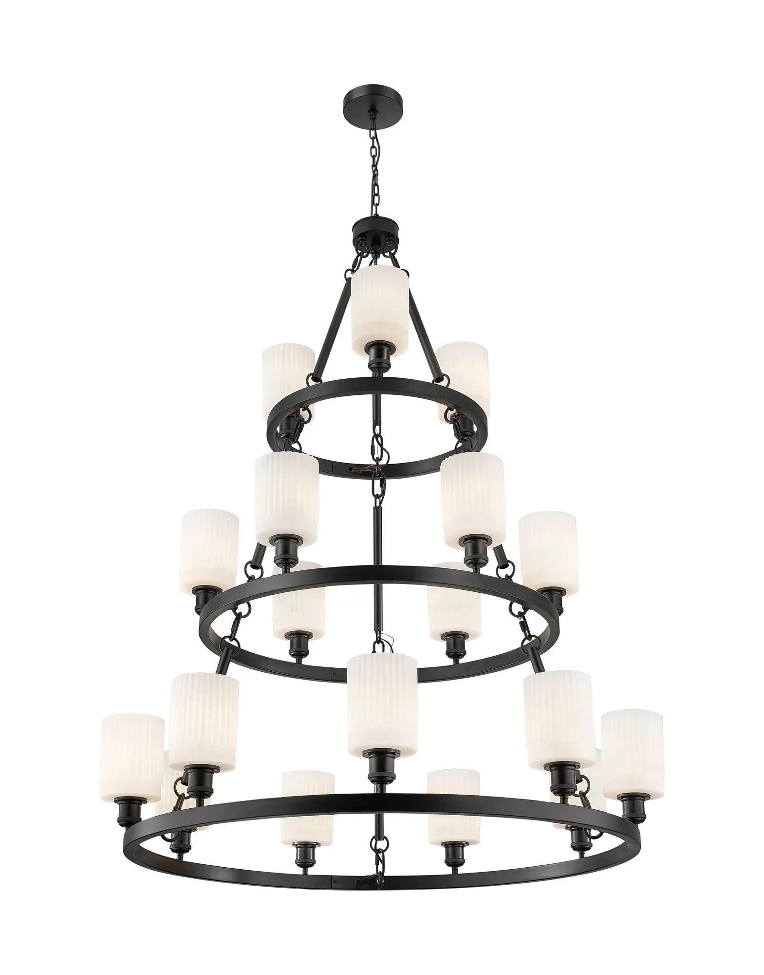 Hadley - 18 Light - Cased Matte White Glass - Chandelier