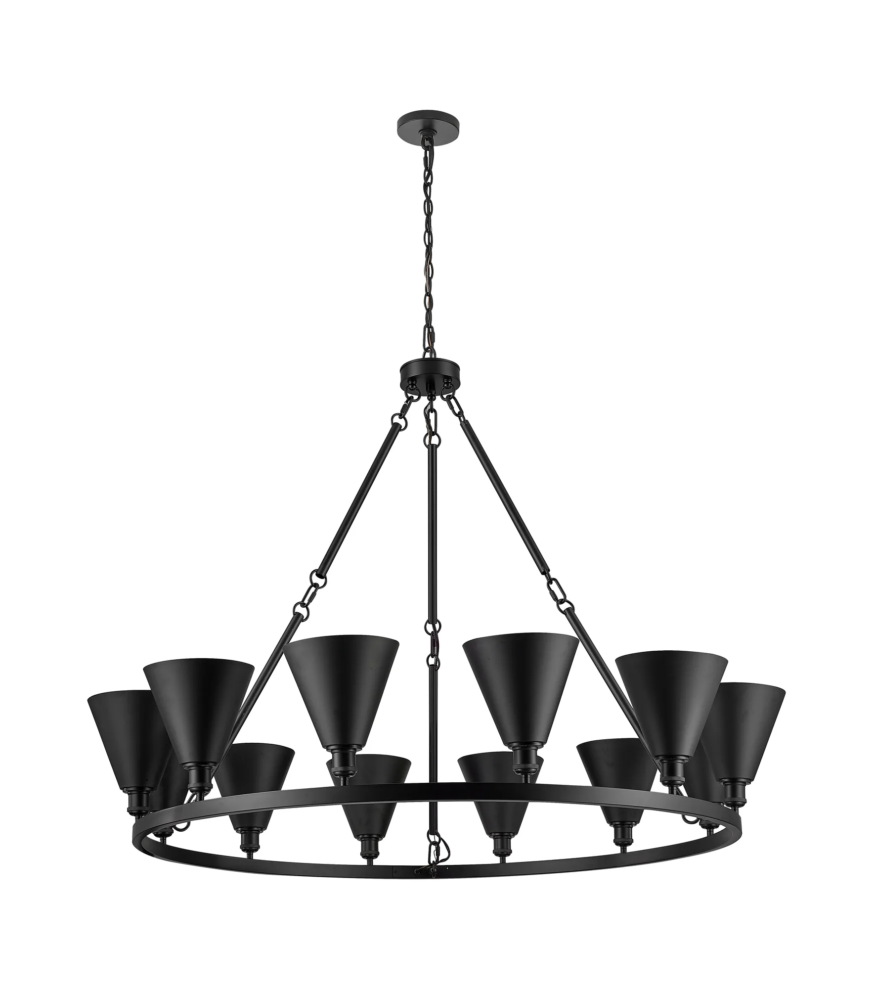 Berkshire Metal - 12 Light - Matte White Shade - Chandelier