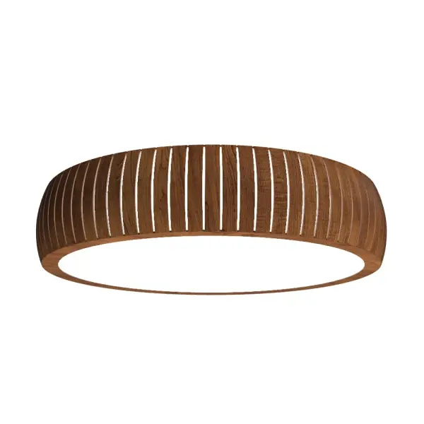 Wooden decorative luminaire with contemporary, timeless design in natural wood veneer or Italian lacquer finish. Proudly made in Brazil, combining high-end technology and the irreplaceable manual finishing. Collection: Conic Designer: Studio Accord Finish: Imbuia Width: 23.62" Height: 5.91" Weight: 8.93 lb Maximum Wattage: 36.00 W Bulb Type: Module Bulb Base: INTEGRATED Light Source: LED Light Output: 2475.00 lm Delivered Lumens: 3850.00 lm Color Temperature: 3000 K CRI: 90 Rated Average Life: 50,000 Voltage: 120.00 V Material: Wood veneer, MDF Country of Origin: Brazil Safety Listing: UL Safety Rating: Damp Connection: Hard Wired LED Manufacturer Warranty: 5 Years Spec Sheet Instructions