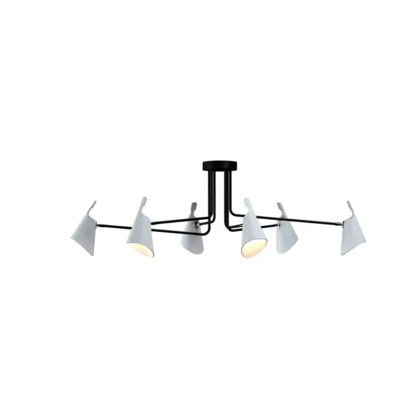 The Balance collection delivers a bold, contemporary ceiling mount with six lights spanning over 5 feet. Its Organic White finish brings warmth and sophistication to large spaces, perfect for making a statement in dining rooms or great rooms.
